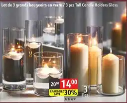 Sushi Shop 3 pcs Tall Candle Holders Glass offer