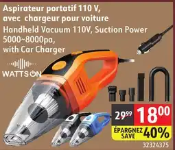 Sushi Shop Handheld Vacuum 110V, Suction Power 5000~8000pa, with Car Charger offer