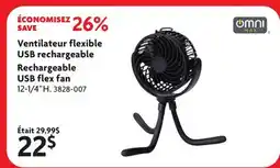 Home Hardware Rechargeable USB flex fan offer
