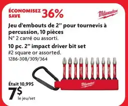 Home Hardware 10 pc. 2 impact driver bit set offer