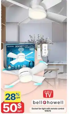 Rossy Socket fan light with remote control offer