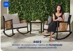 Walmart Mobilier de conversation Sienna de Hometrends 3 pièces à fauteuils berçants profonds offer