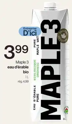 Avril eau d'érable bio offer