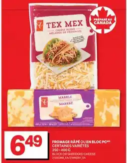 L'Intermarché FROMAGE RÂPÉ OU EN BLOC | BLOCK OR SHREDDED CHEESE offer