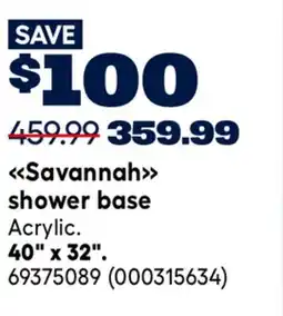 RONA OVE Savannah shower base offer