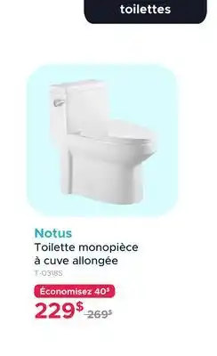 Bath Depot Toilette monopièce à cuve allongée Notus offer