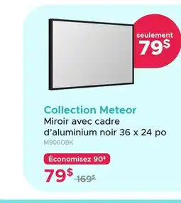 Bath Depot Collection Meteor Miroir avec cadre d'aluminium noir 36 x 24 po offer
