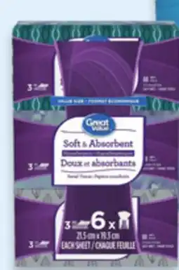 Walmart Great Value facial tissue 6-pack offer