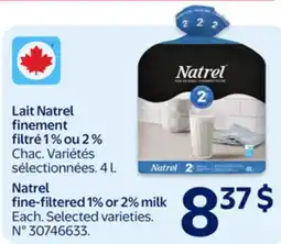 Walmart Natrel fine=filtered 1% or 2% milk offer