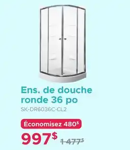 Bath Depot Ens. de douche ronde 36 po offer