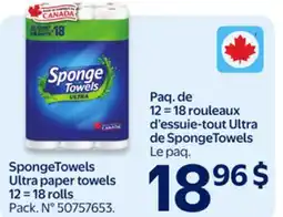 Walmart SpongeTowels Ultra paper towels offer