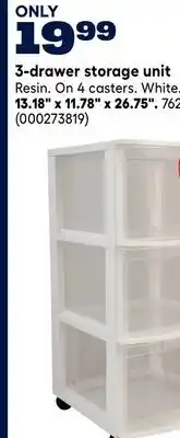 RONA GRACIOUS LIVING 3-drawer storage unit 13.18 x 11.78 x 26.75 offer