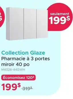 Bath Depot Collection Glaze Pharmacie à 3 portes miroir 40 po offer