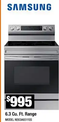 Home Depot 6.3 Cu.Ft.Range offer