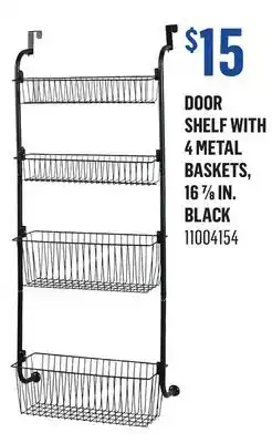 Canac Door Shelf With 4 Metal Baskets, 16 7/8 in. Black offer