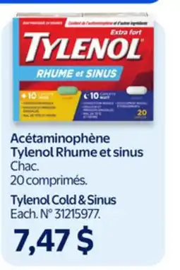 Walmart Tylenol Cold & Sinus offer