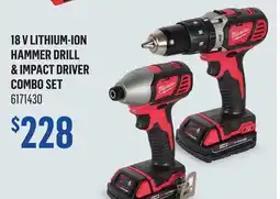 Canac 18 V Lithium-Ion Hammer Drill & Impact Driver Combo Set offer