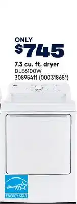 RONA 7.3 cu. ft. dryer offer
