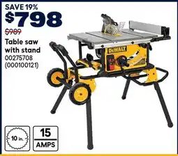 RONA Dewalt Table saw with stand offer
