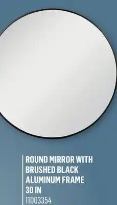 Canac Round Mirror with Brushed Black Aluminum Frame 30in offer