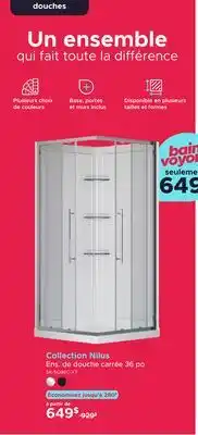 Bath Depot Collection Nilus Ens. de douche carrée 36 po offer