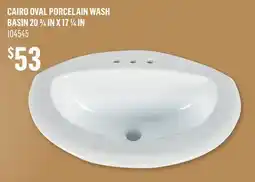 Canac Cairo Oval Porcelain Wash Basin 203/4in X 171/4in offer