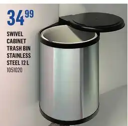 Canac Swivel Cabinet Trash Bin Stainless Steel 12L offer