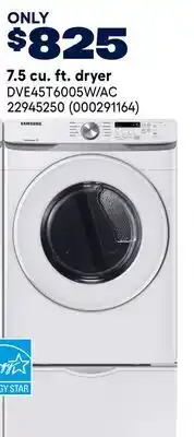 RONA SAMSUNG 7.5 cu. ft. dryer DVE45T6005W/AC offer