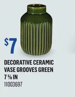 Canac Decorative Ceramic Vase Grooves Green offer