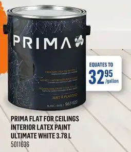 Canac Prima Flat for Ceilings Interior Latex Paint Ultimate White offer
