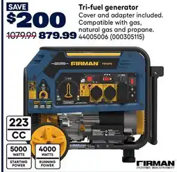 RONA Firman Tri-fuel generator offer