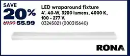 RONA RONA LED wraparound fixture 4'. 40-W, 3200 lumens, 4000 K, 100 - 277 V offer