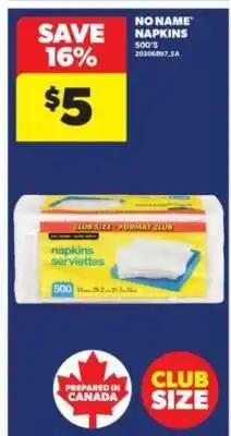 Real Canadian Superstore No Name Napkins offer