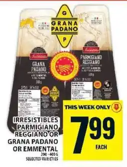Food Basics Irresistibles Parmigiano Reggiano or Grana Padano or Emmental offer