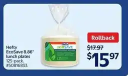 Walmart Hefty EcoSave 8.86 lunch plates 125-pack offer