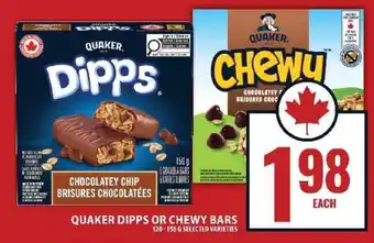 Food Basics QUAKER DIPPS OR CHEWY BARS offer