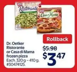 Walmart Dr. Oetker Ristorante or Casa di Mama Frozen Pizza offer