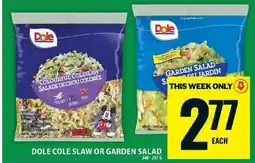 Food Basics Dole Cole Slaw or Garden Salad offer