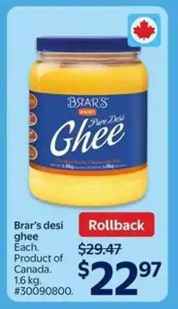 Walmart Brar's Desi Ghee offer