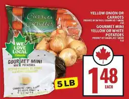 Food Basics Yellow Onion or Carrots, Gourmet Mini Yellow or White Potatoes offer