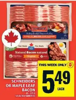 Food Basics SCHNEIDERS OR MAPLE LEAF BACON offer