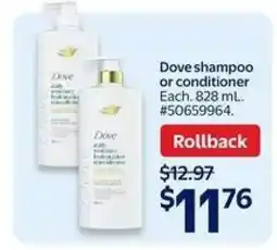 Walmart Dove Shampoo or Conditioner offer