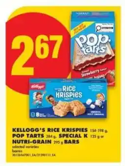 No Frills Kellogg's Rice Krispies, Pop Tarts, Special K, Nutri-Grain offer