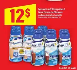 Maxi Ensure ou Glucerna offer