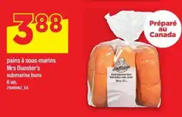 Maxi pains à sous-marins Mrs Dunster's submarine buns offer