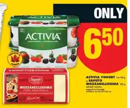 No Frills ACTIVIA YOGURT or SAPUTO MOZZARELLISSIMA offer