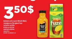 Maxi boissons zéro sucre Minute Maid consigne ou thé glacé Fuze offer