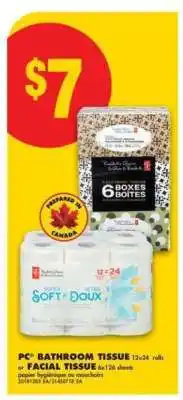 No Frills PC Bathroom Tissue or Facial Tissue offer