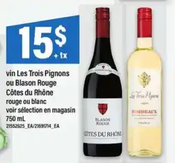 Maxi vin Les Trois Pignons ou Blason Rouge offer