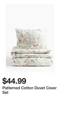 H&M Patterned Cotton Duvet Cover Set offer